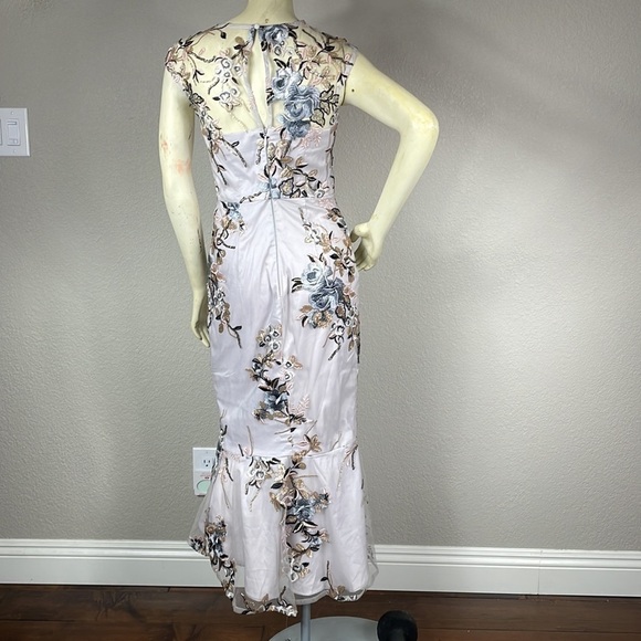 Bariano Formal Dress Embroidered Metallic Shimmer Mermaid Mesh High Low Sz 8 - Picture 6 of 12
